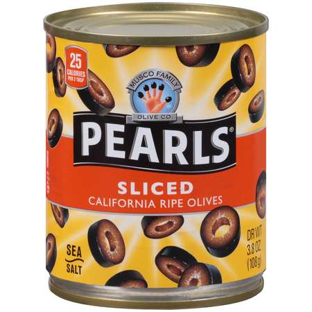 Pearls Olives Sliced Black 3.8 oz., PK12 4832315